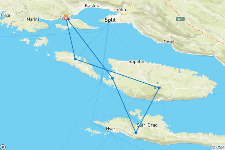 Map of Sail Croatia!  The Dalmatian Islands by Lux Catamarans