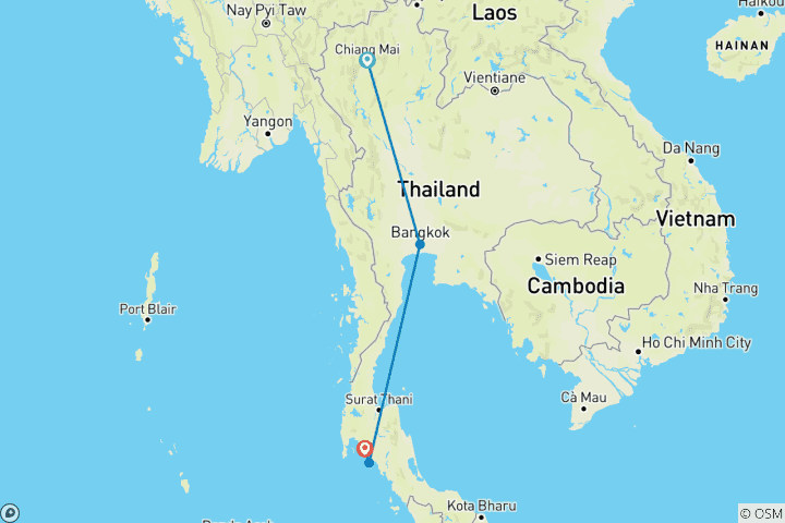 Karte von Traumhaftes Thailand für Genießer