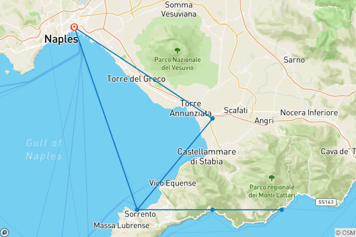 Carte du circuit Budget Amalfi Express - 4 jours