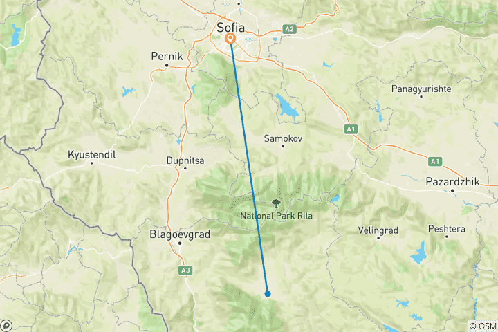 Carte du circuit Escapade hivernale à Bansko 8 jours