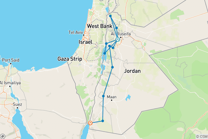 Carte du circuit Voyage d'un pèlerin