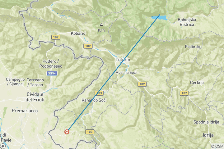 Kaart van Slovenië avontuur