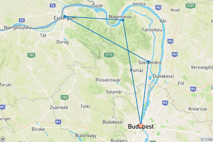 Carte du circuit Les points forts de Budapest et de la boucle du Danube - 5 jours