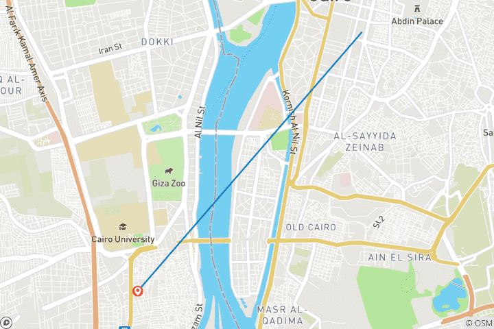 Kaart van 2 Dagen Luxe Privé Tour naar alle Piramides en Oud Caïro