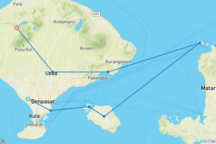 Kaart van Bali & Gili