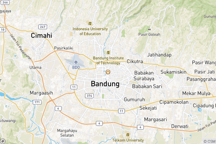 Kaart van DE HOOGLANDEN VAN WEST JAVA