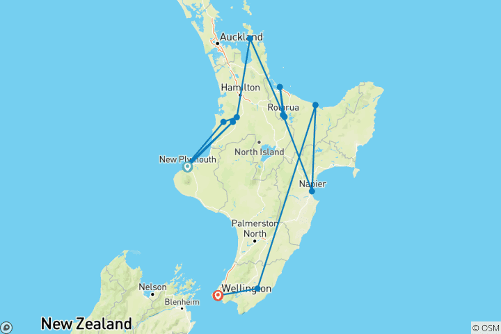Carte du circuit Merveilles de l'île du Nord