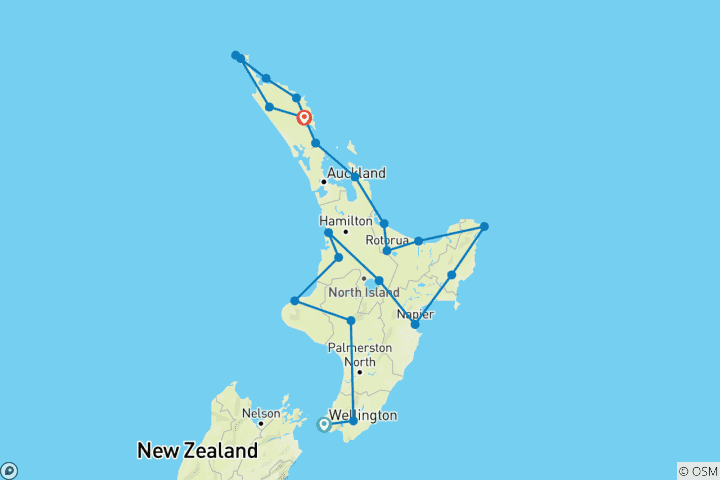 Carte du circuit Le grand voyage dans le Nord