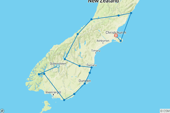 Carte du circuit Le Sud sauvage