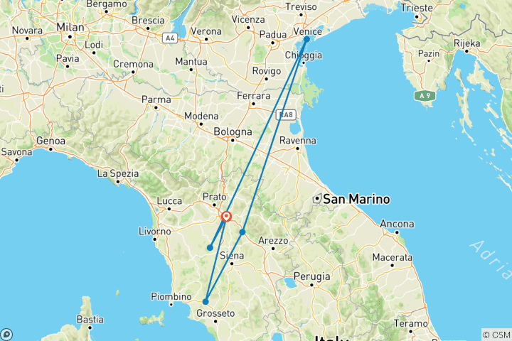 Mapa de Vive como un lugareño en una villa toscana