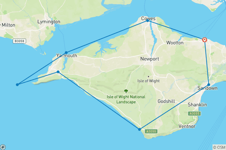 Kaart van Isle of Wight (8 dagen)
