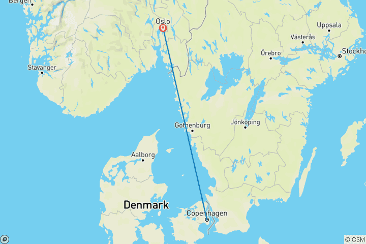 Karte von Festliche Städte: Kopenhagen & Oslo (7 Tage)