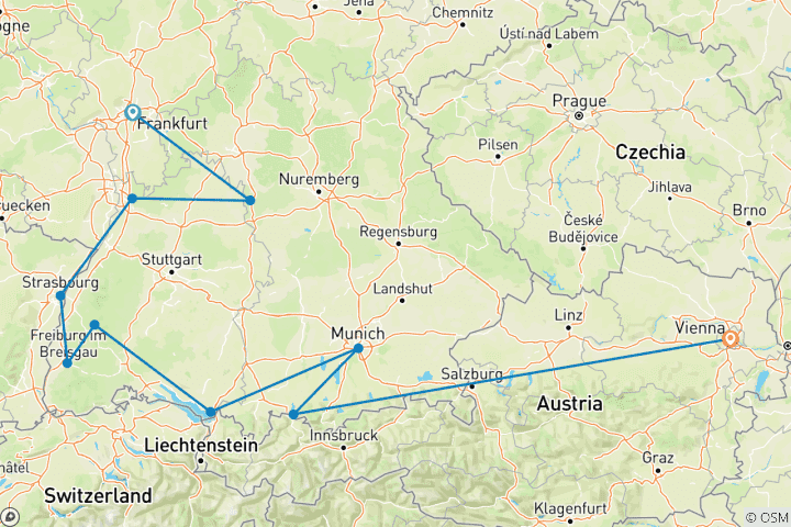 Carte du circuit Alemania et Viena en 10 jours