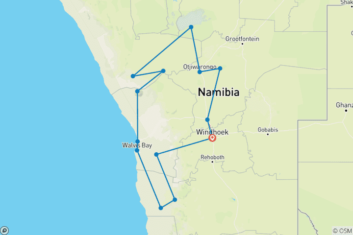 Map of Namibian Family Adventurer