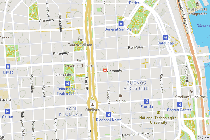 Kaart van 4-daagse stedentrip Buenos Aires met tangoshow