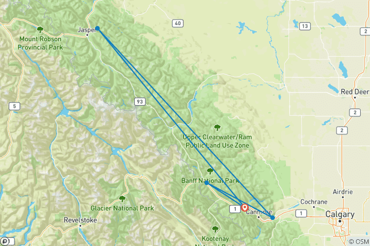 Map of Alpine Horizons: Hiking the Canadian Rockies