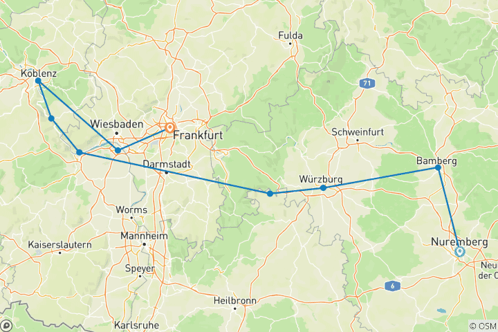 Kaart van Magische kerstmarkten van Duitsland 2027