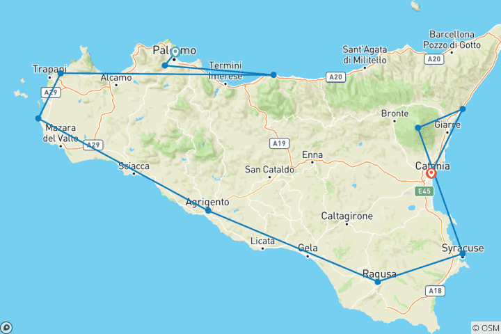 Carte du circuit Circuit de l'expérience sicilienne