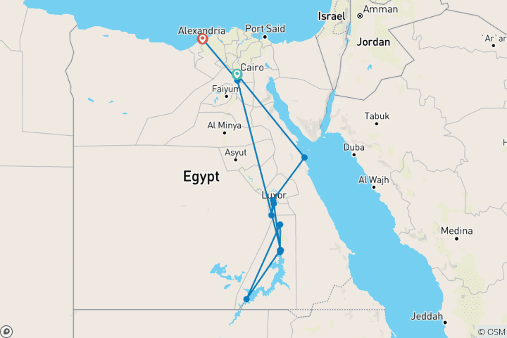Carte du circuit L'Égypte englobée