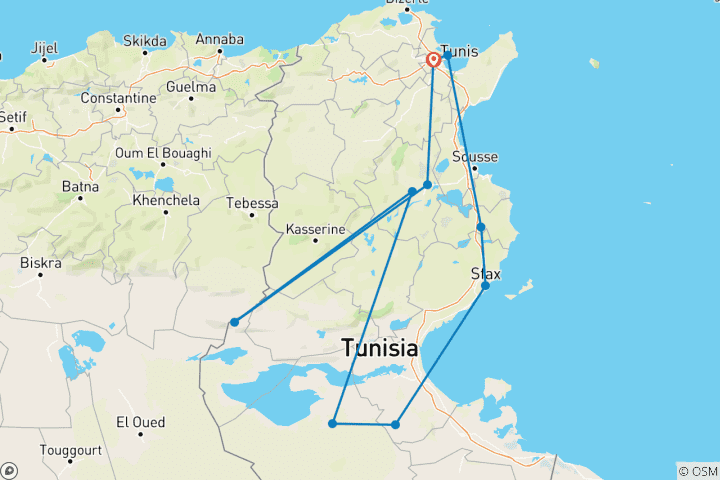 Map of Tunisia Eclipse Explorer 2027