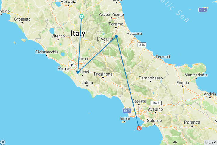 Karte von Rom: Städtereise mit Castelli Romani