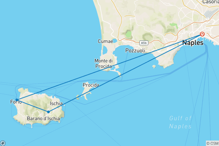 Map of Island Escape: Overnight in Ischia from Naples