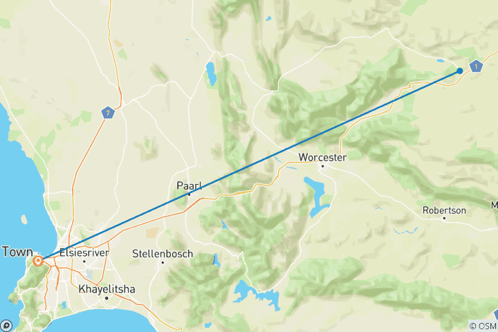 Karte von Kapstadt ,4-Tage Attraktionstour. Hubschrauber &Kap-Halbinsel&Weinverkostung und Aquila Safari Übernachtung