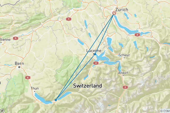 Mapa de GLACIARES SUIZOS, QUESO Y CHOCOLATE