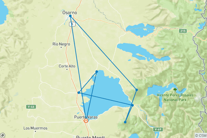 Mapa de Chile - En torno al lago Llanquihue (4 días)