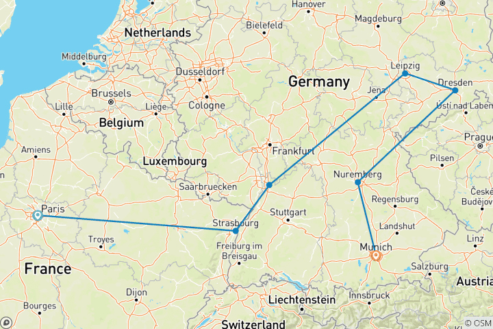 Map of MELODIES OF EUROPE A Journey Through Europe´s Classical Music Capitals