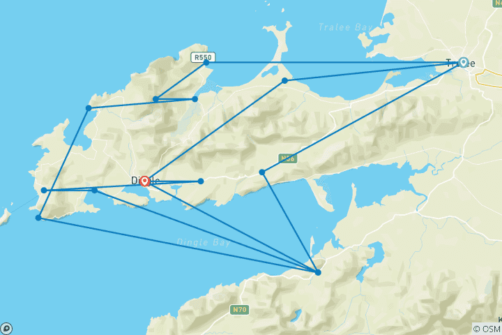 Karte von Dingle Way – Irlands Küstenpfad erwandern (8 Tage)
