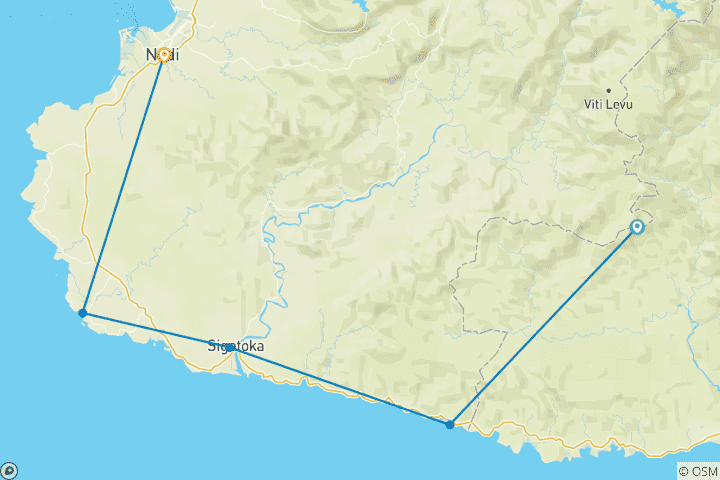 Karte von Fidschi Strandurlaub - 6 Tage