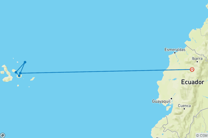 Kaart van Quito & Galapagos Cruise - 7 dagen