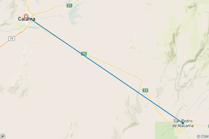 Kaart van Chili: Atacama Natuurlijk & Astronomisch - 6 DAGEN/5 NACHTEN