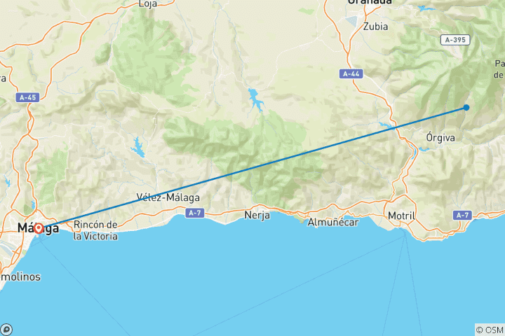 Mapa de Las Alpujarras - Los Pueblos Blancos de Andalucía (Sólo para mujeres)