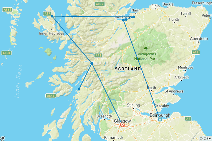Kaart van HET BESTE VAN SCOTLAND