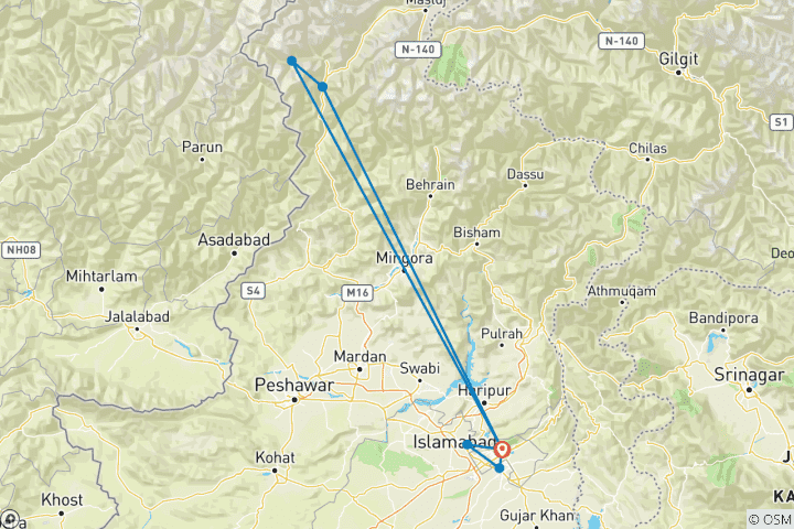 Map of Islamabad & Pakistan Explorer - 8 days