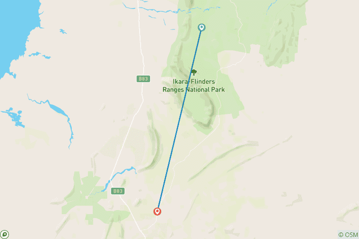 Kaart van Arkaba Walk in Zuid-Australië (ex-Flinders Ranges)