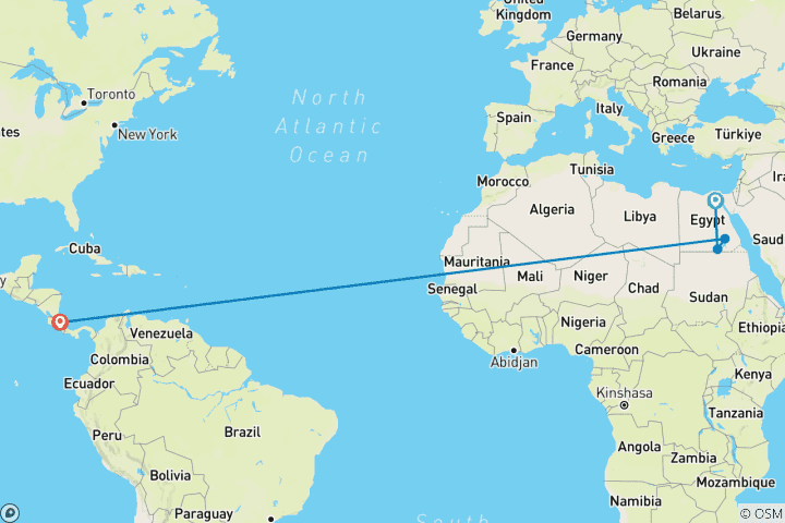 Kaart van Dagexcursie naar Abu Simbel vanuit Caïro met de vlucht