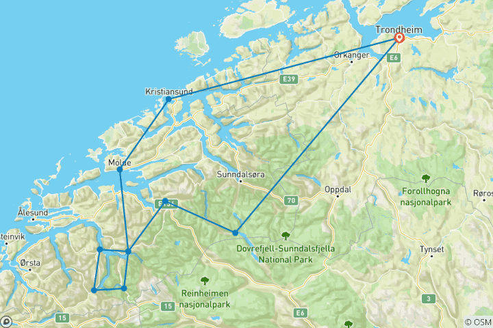 Mapa de Signature Noruega | Donde los fiordos se encuentran con el cielo