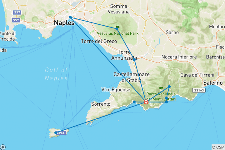 Map of Walking the Amalfi Coast