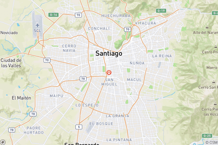 Kaart van Santiago in stijl