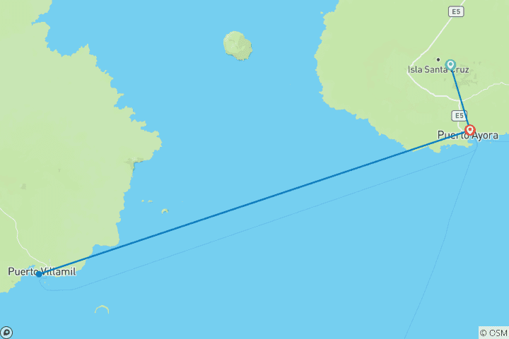 Carte du circuit Escapade de 6 jours aux Galápagos : Sentiers des volcans et rencontres avec la faune et la flore