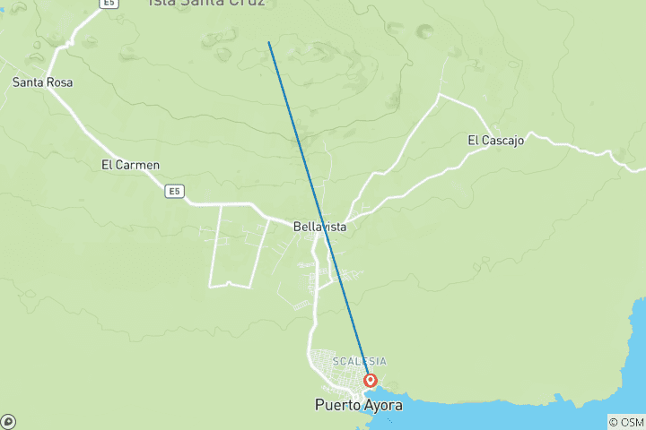 Carte du circuit 4 jours, Faune et merveilles des Galápagos