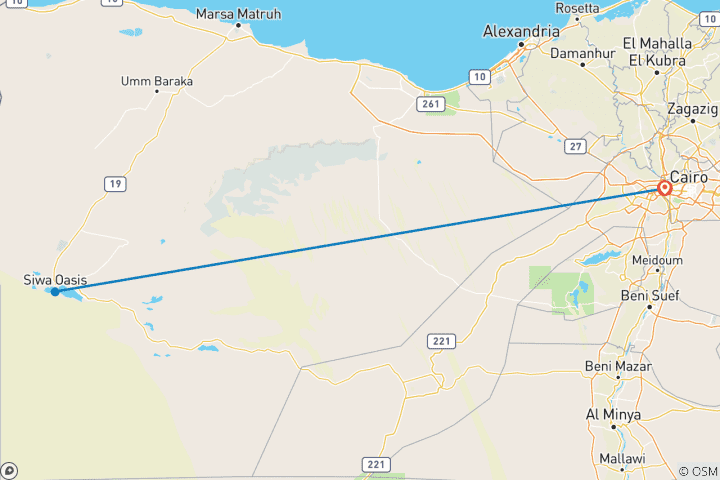 Carte du circuit SIWA OASIS dans un sanctuaire isolé du désert égyptien