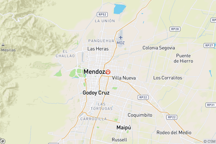 Mapa de Experiencia de 4 días en la región vinícola de Mendoza