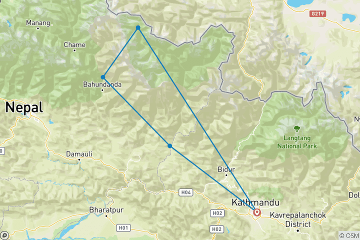 Mapa de Circuito Manaslu Lodge