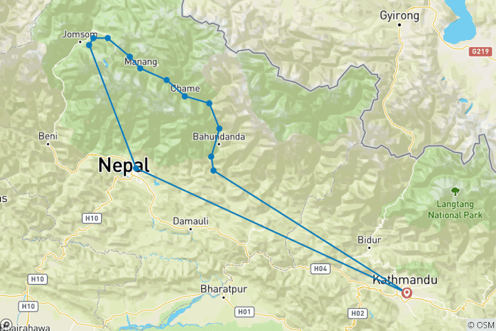 Map of Annapurna to Chitwan: Walks & Wildlife