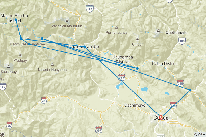 Map of The Inca Trail