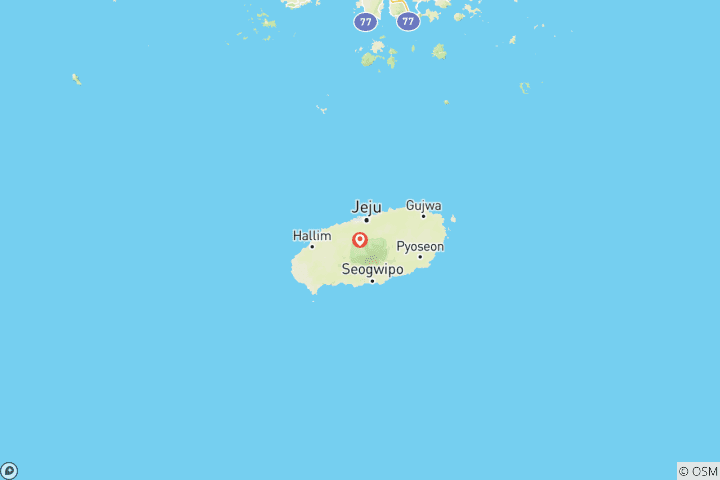 Carte du circuit Jeju Edition Tour - Goodmate Travel